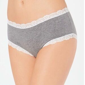 Jenni Women's Lace Trim Hipster Underwear Pewter Heather Gray Size S/L/M Pack 3